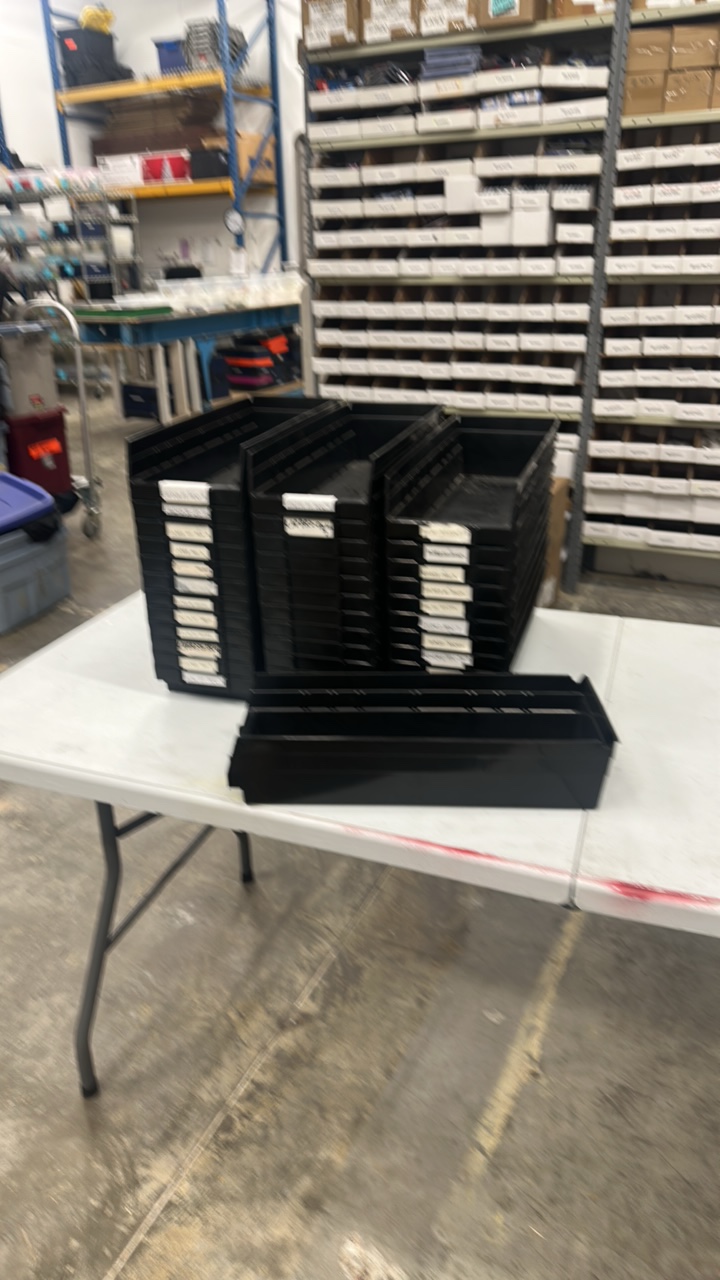 Uline 4x6x18 black plastic bins (lot 36)