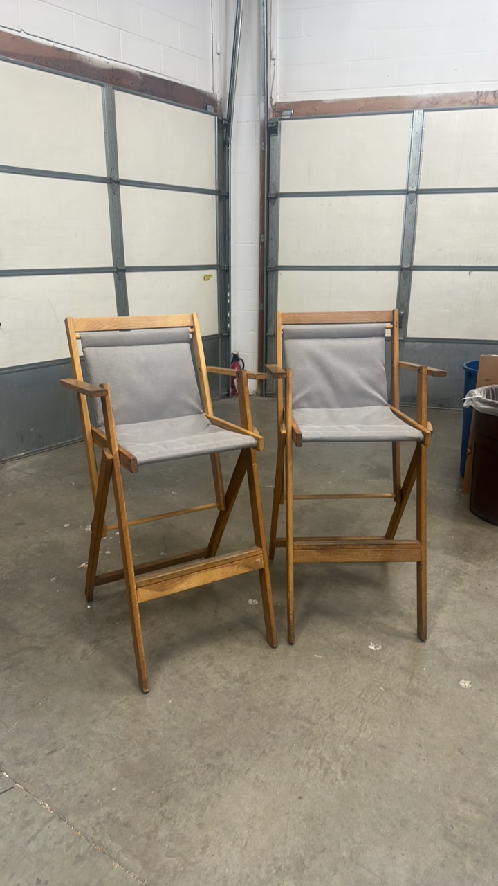 Wooden directors 2 chairs