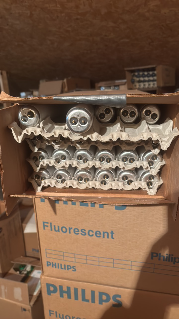 lot 175 image: Open Case of General Electric Fluorescenf Light Bulbs, 23 Bulbs, F20T12-D-ECO 20 Watt, Daylight