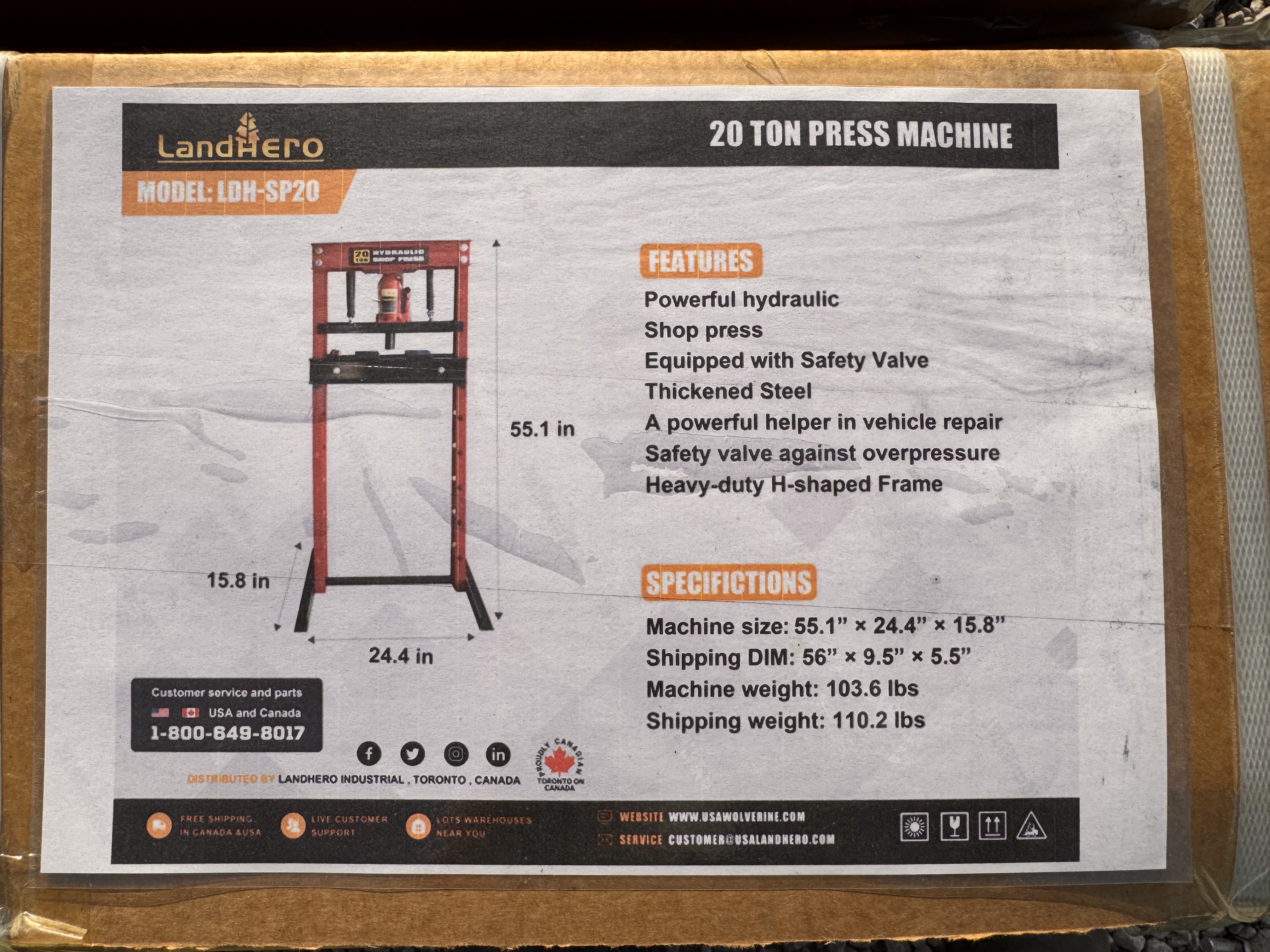 lot 132 image: Landhonor  LDH-SP20 Shop Press