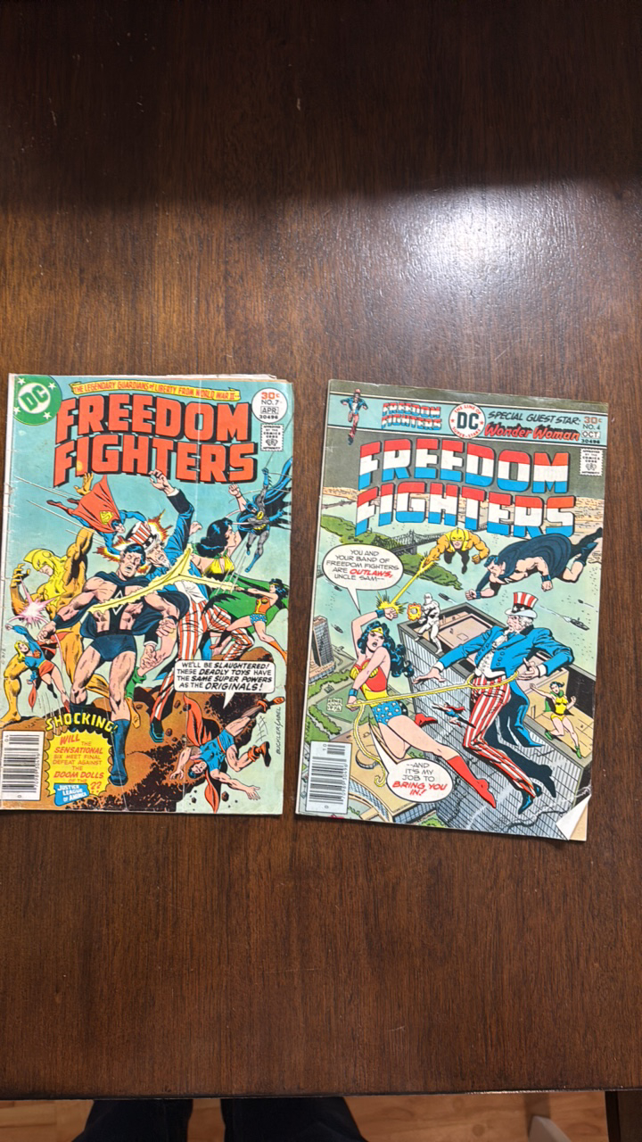 lot 255 image: Freedom Fighters Vintage Comic Lot, 2 Comics DC