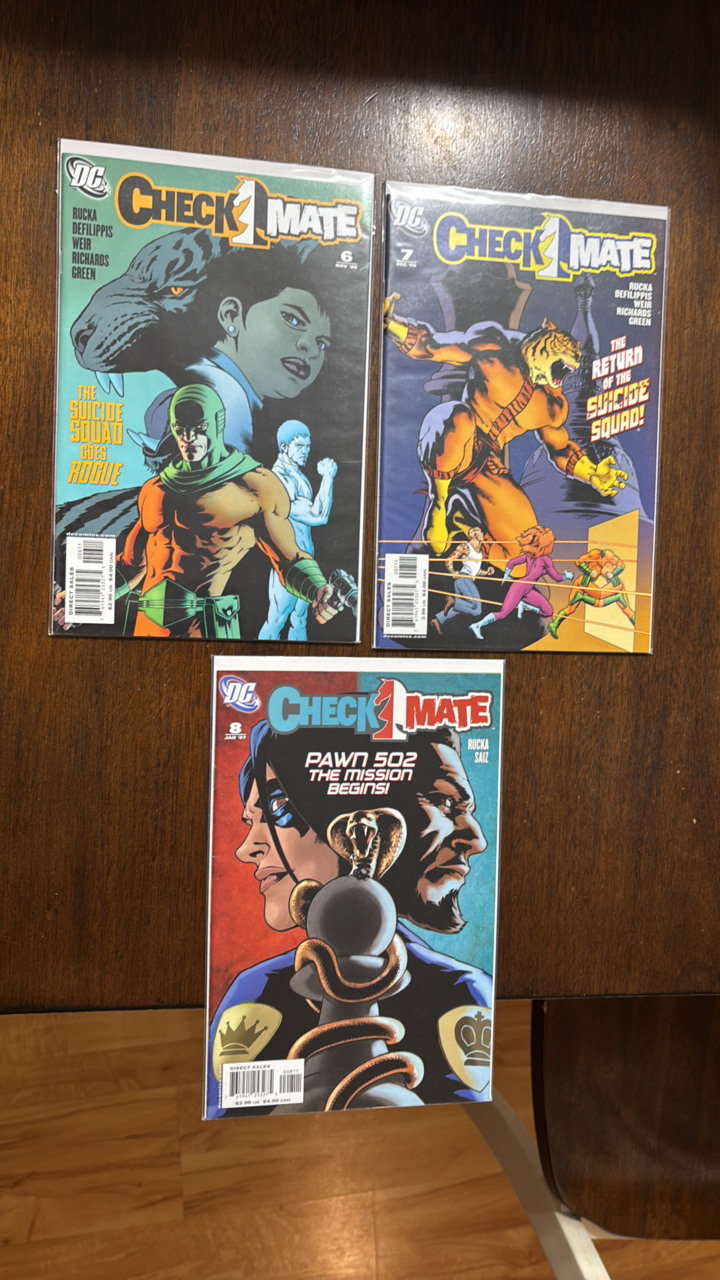 lot 265 image: Check Mate Comic Book Lot #s 6,7,8 DC Comics