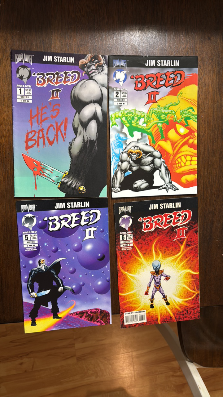 lot 268 image: Breed 2 Comic Boook Lot, Issues 1,2,5,6 Bravura Comics