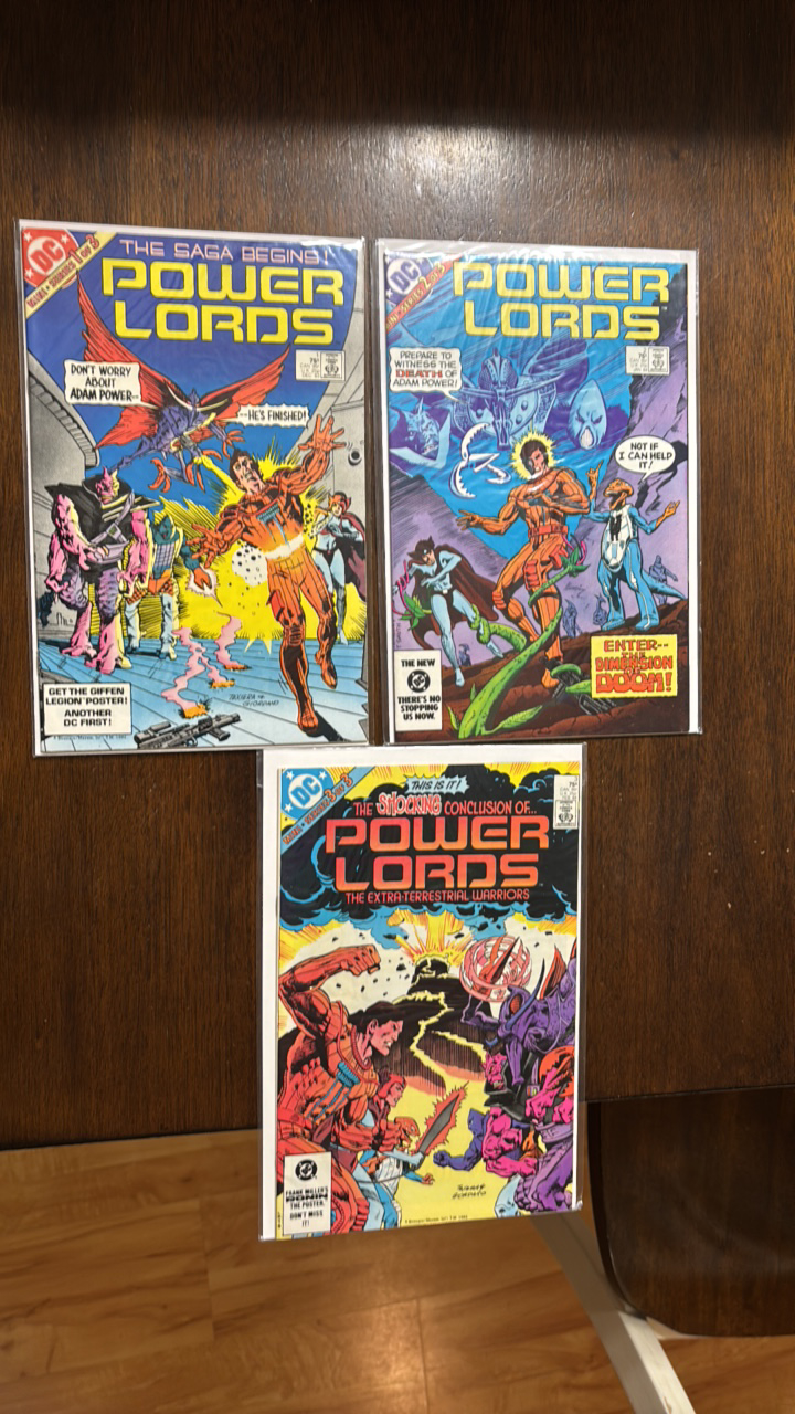 lot 296 image: Power Lords Comic Book Lot, Issues 1,2,3 DC Comics