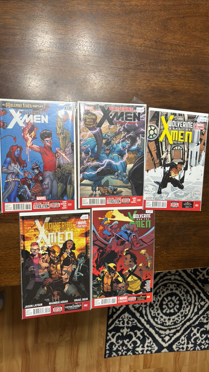 lot 360 image: Wolverine and the X-Men Comic Book Lot, 5 Marvel Comics