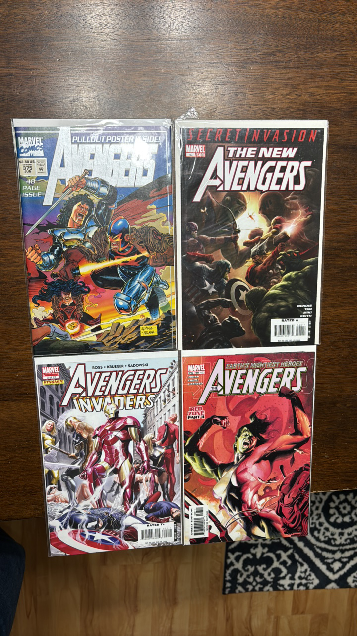lot 376 image: Marvel Avengers Comic Book Lot, 4 Comics