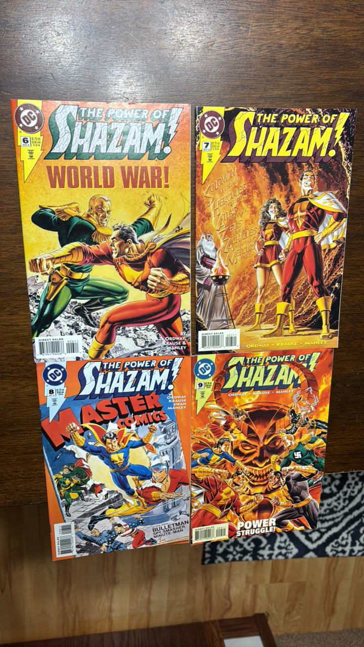 lot 394 image: The Power of Shazam Comic Book Lot, #s 6,7,8,9 DC Comics