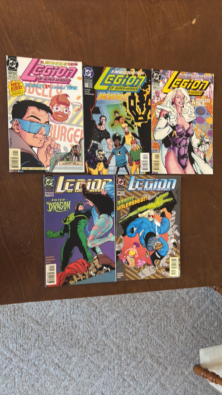 lot 404 image: Legion of Super Heroes Comic Book Lot, DC Comics Issues 49,51,53,55,56
