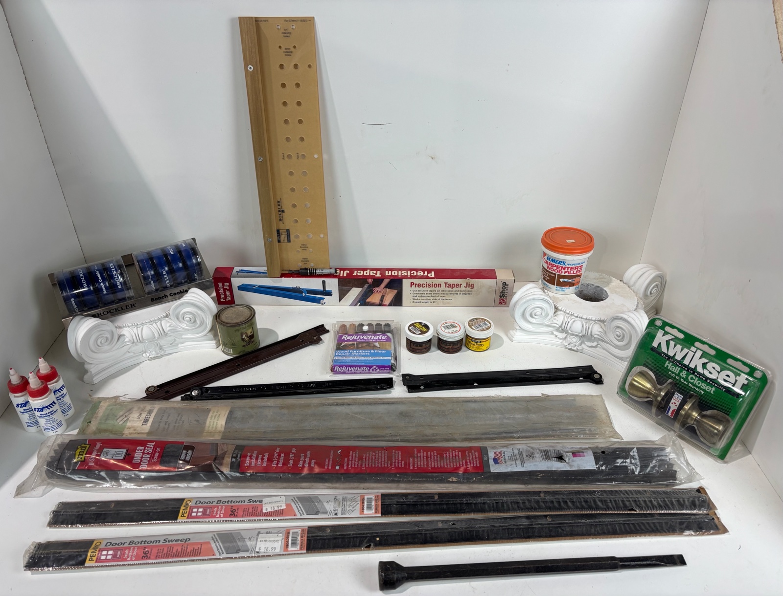 lot 277 image: Lot of miscellaneous woodworking supplies and door hardware