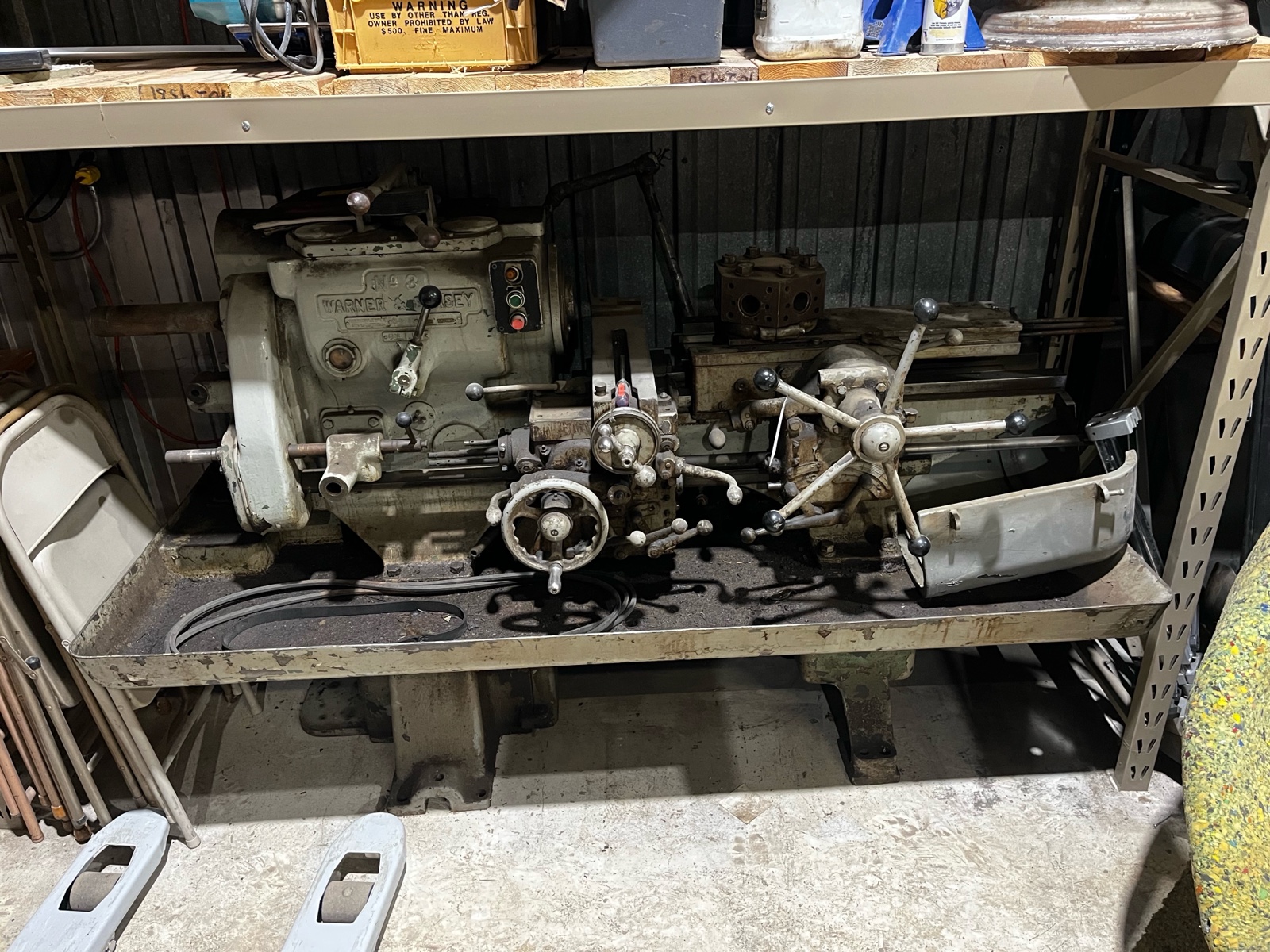 lot 357 image: Warner & Swasey 3 phase lathe