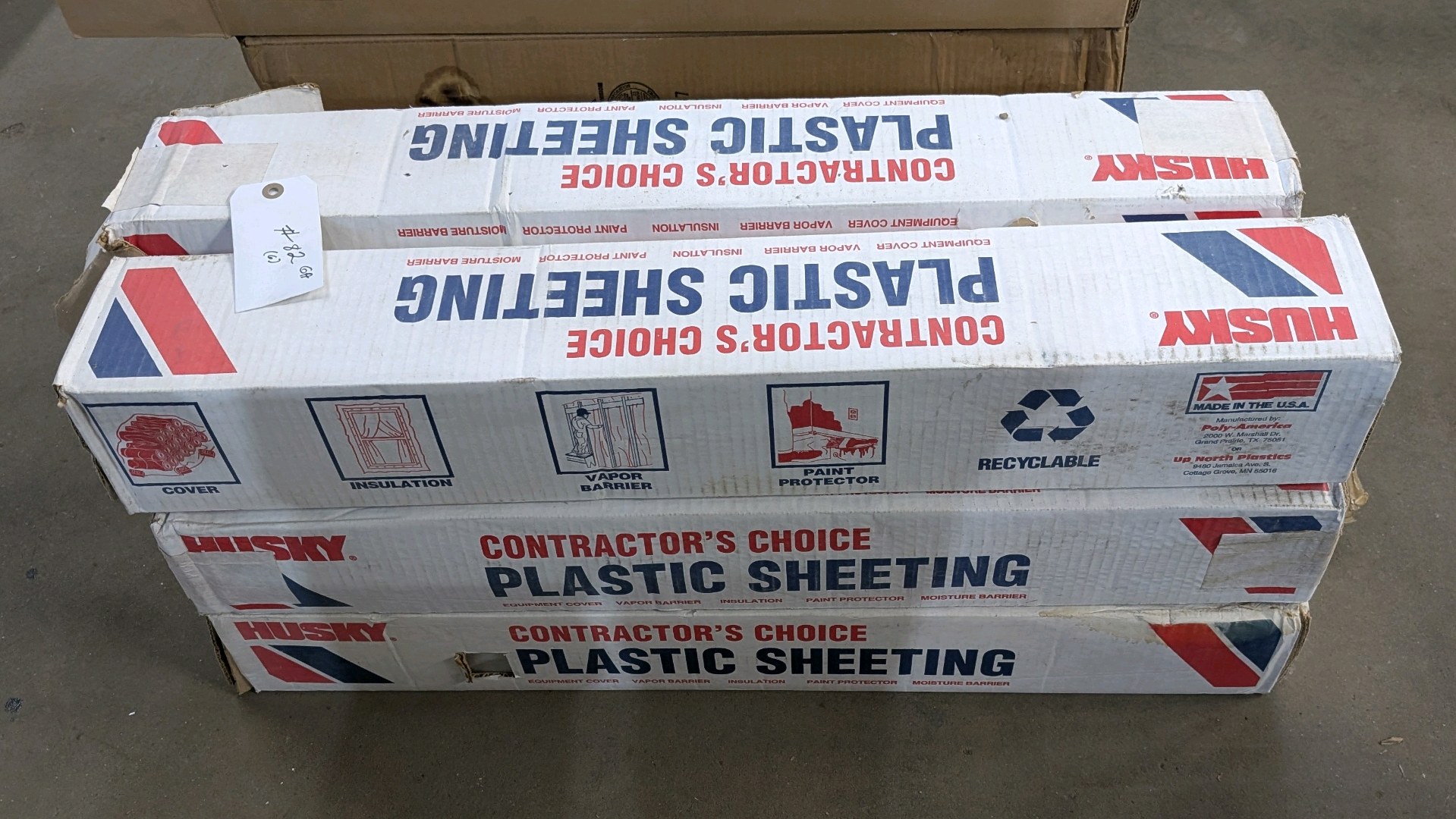 lot 82 image: Husky Contractors Choice Plastic Sheeting  (6) Boxes