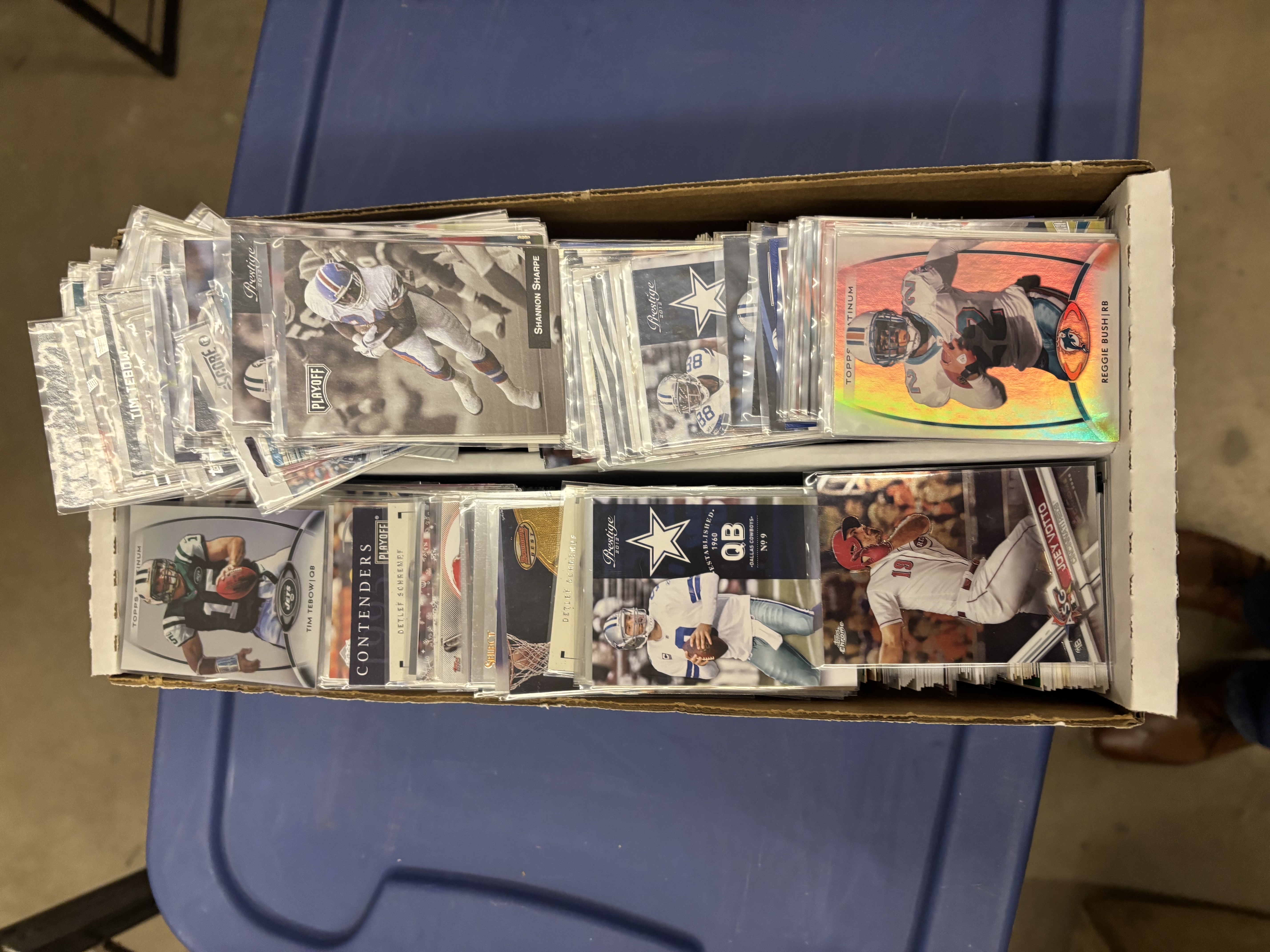 lot 101 image: Box of Sports Cards, Star Cards, Baseball and Football and Basketball, 1990s to 2010s