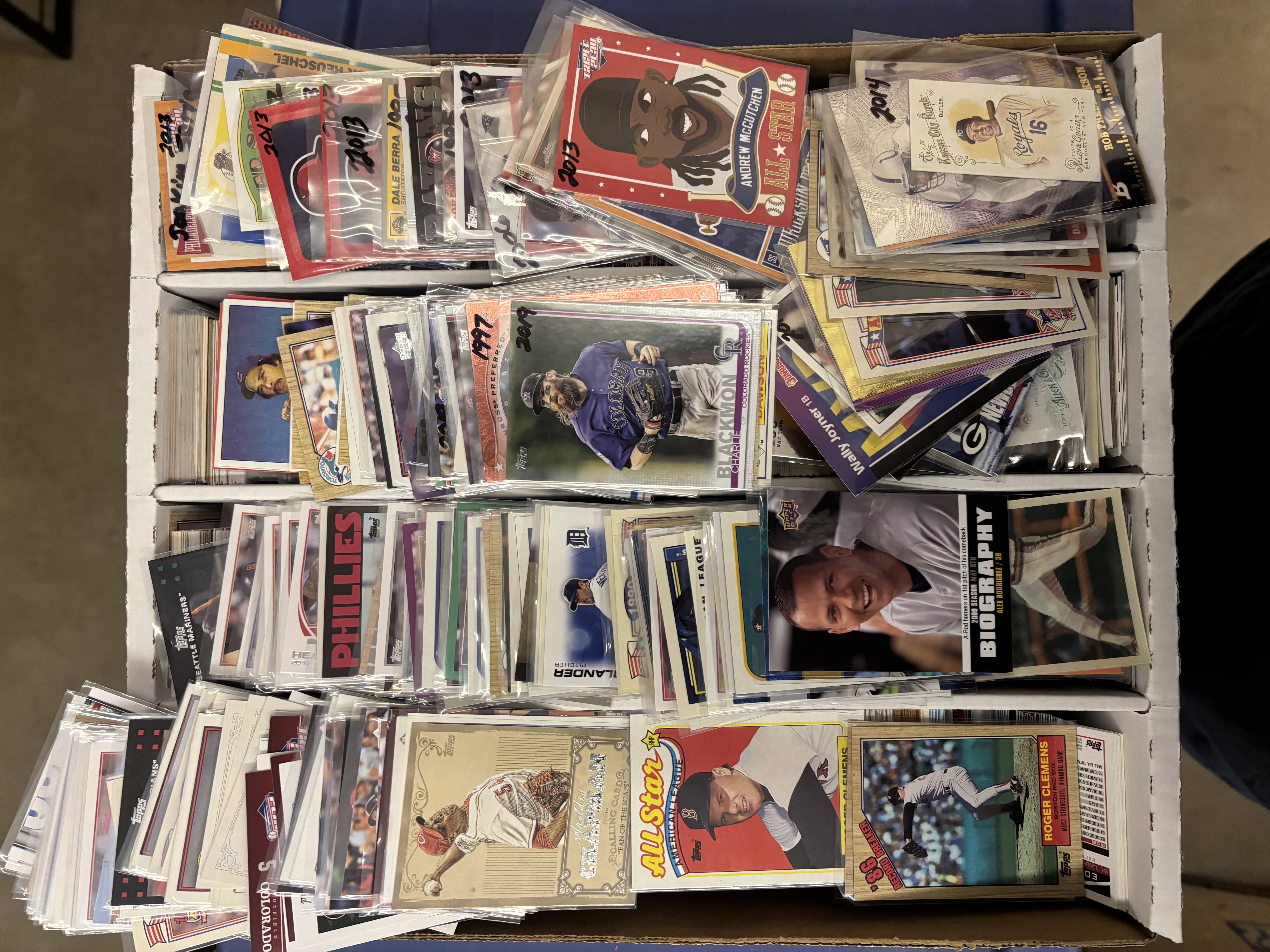 lot 112 image: Big Box of Mostly Baseball Cards, Lots of Stars