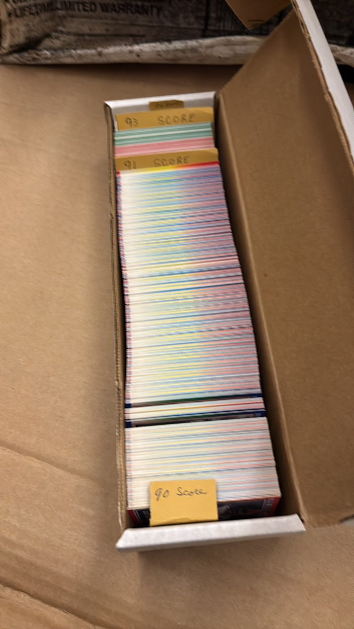 lot 149 image: Box of 1990, 1991 and 1993 Score Football Cards