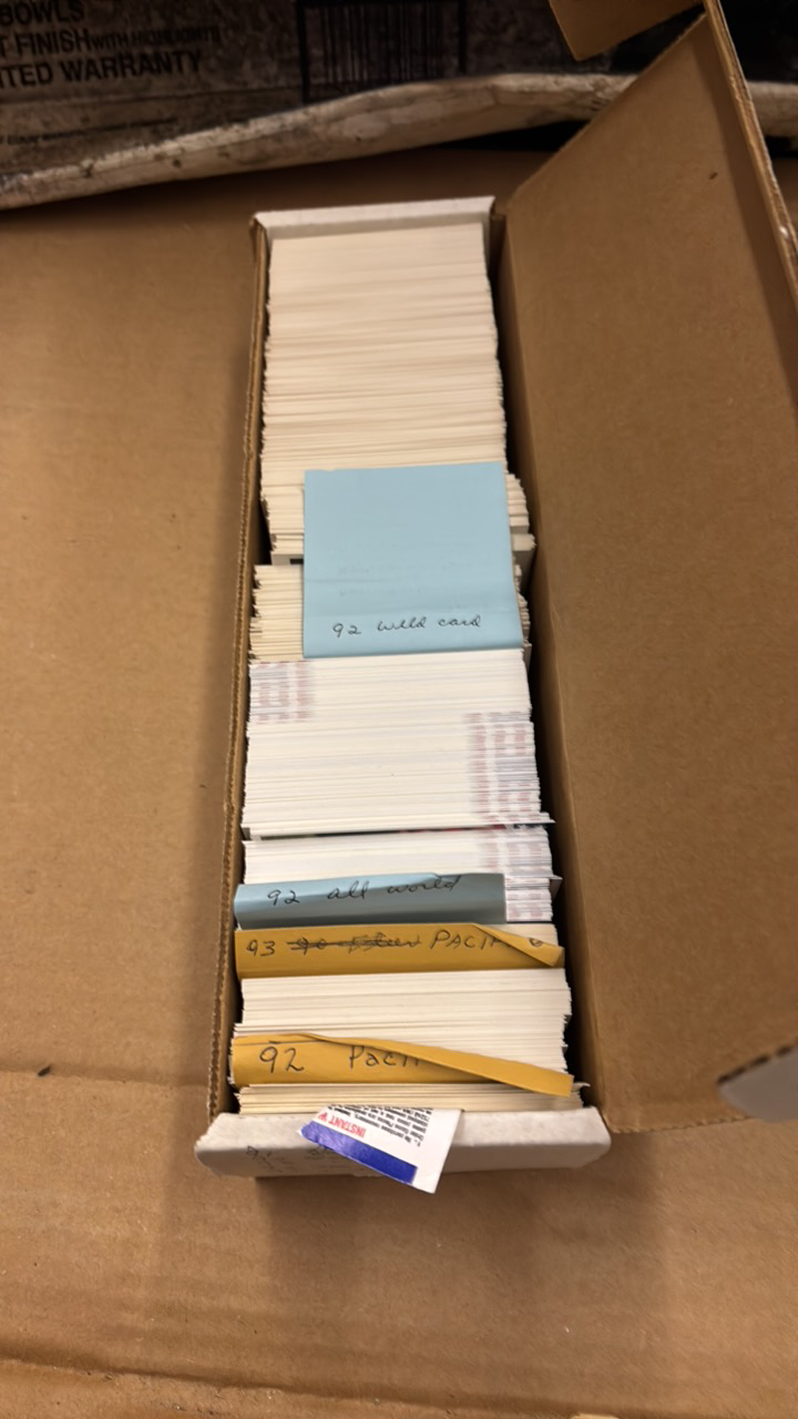 lot 152 image: Box of 1990s NFL Football Cards, Pacific, Wild Card, All World