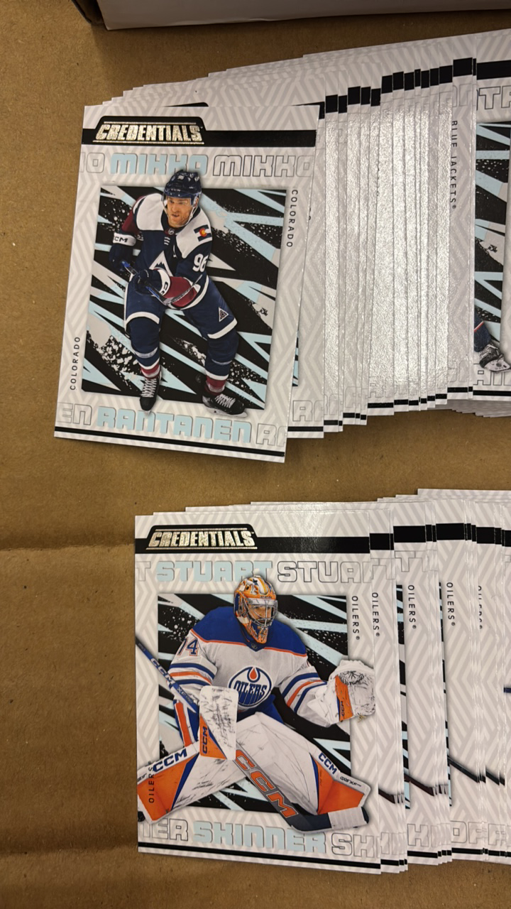 lot 157 image: Box of 2024 Upper Deck Ice Blue Credentials Hockey Cards