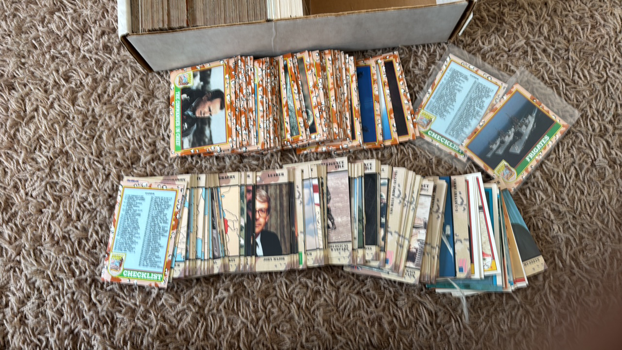 lot 176 image: Desert Storm and Desert Shiels Trading Cards, Hundreds of Cards, There Could be Complete Sets in Here, There are Hundreds of Cards