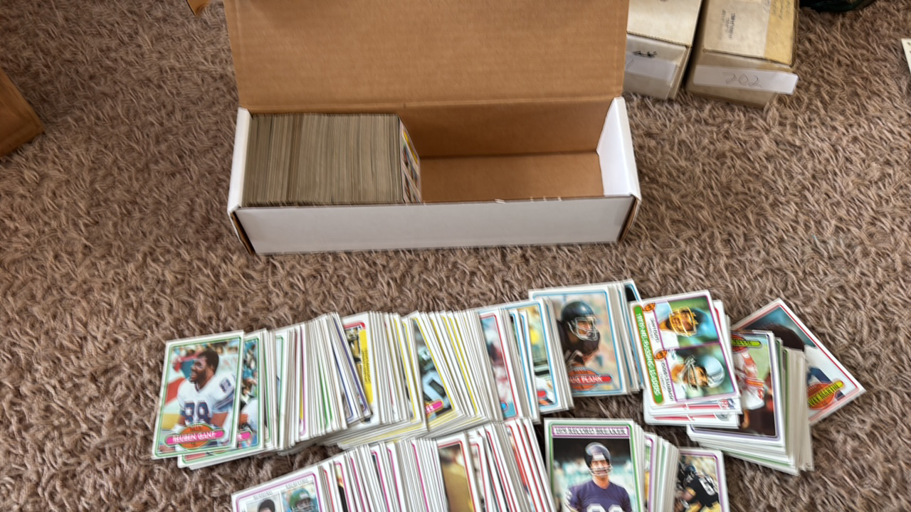 lot 190 image: Box of 1980 Topps NFL Football Cards, Vintage Football Cards, Star Cards Included
