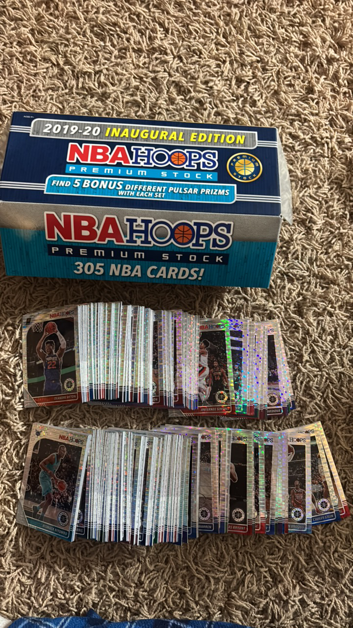 lot 210 image: 2019 Panini NBA Hoops Premium Stock Basketball Cards, Partial Set, Some Cards Missing