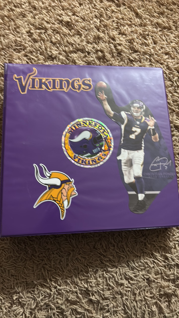lot 218 image: Minnesota Vikings Football Card Binder Filled With Vikings Cards