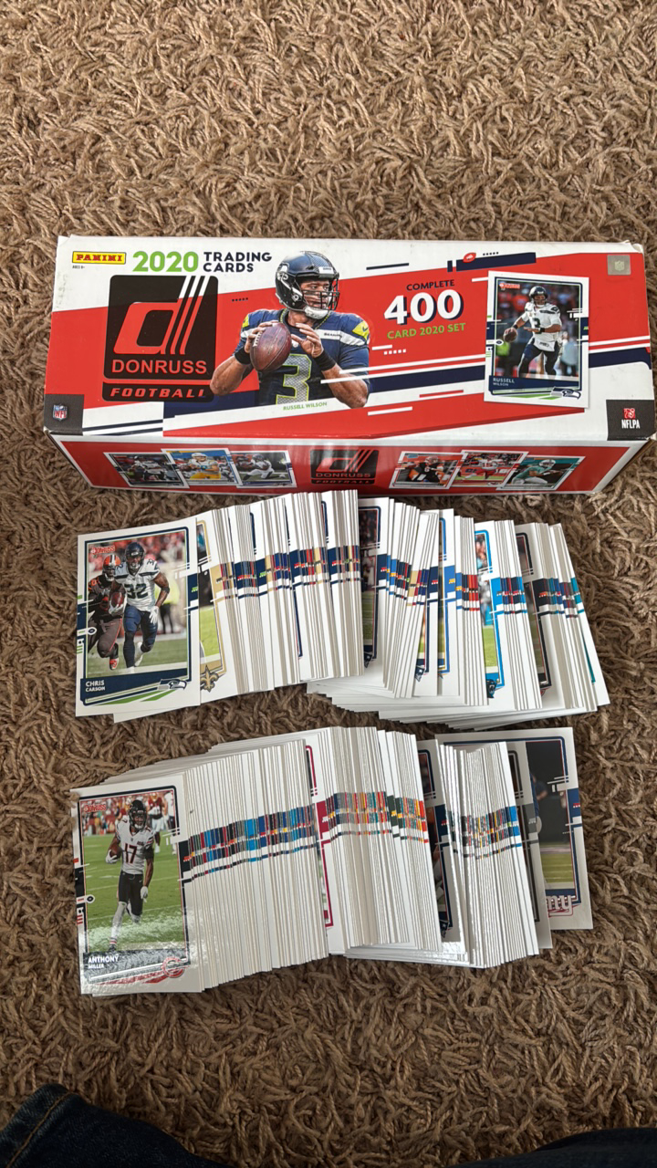 lot 220 image: 2020 Donruss Football Cards Partial Set, Some Cards Missing