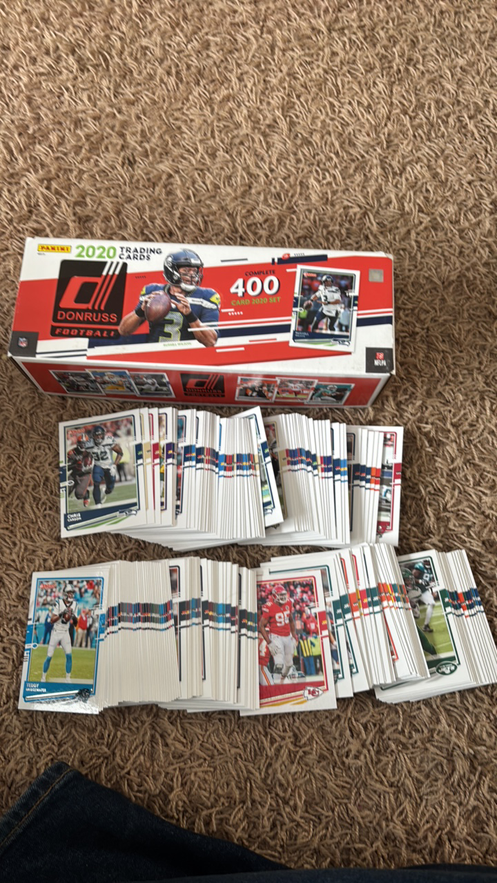 lot 221 image: 2020 Donruss Football Cards Partial Set, Some Cards Missing