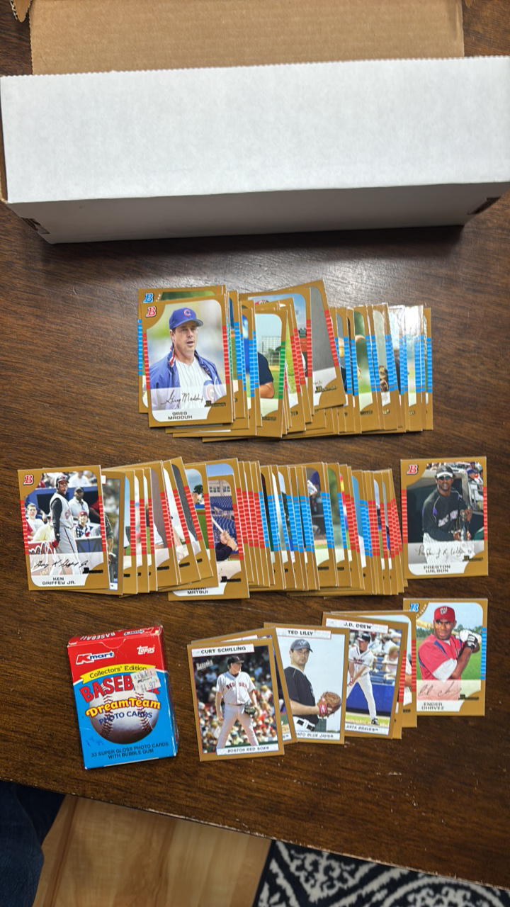 lot 257 image: 2005 Bowman Gold Parallel Cards, Lots of Stars and rookies Included and KMart Dream Team Baseball Card Set