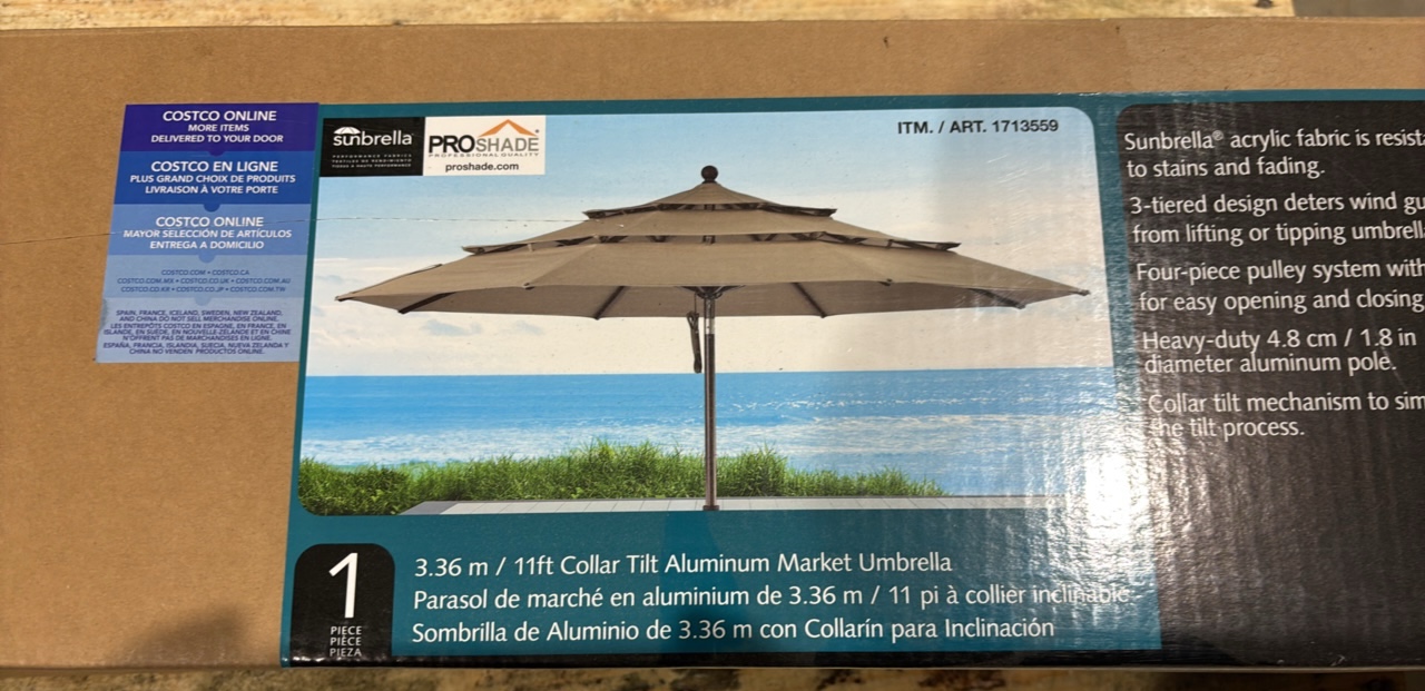 11ft Collar Tilt Sunbrella Collar Tilt Aluminum Umbrella