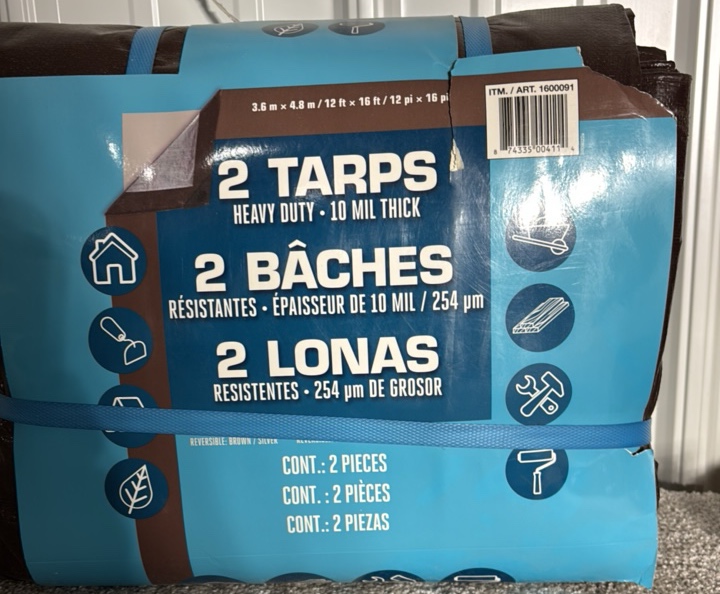 Heavy Duty Reversible Brown and Silver Tarps 1216 ft - 2-pack