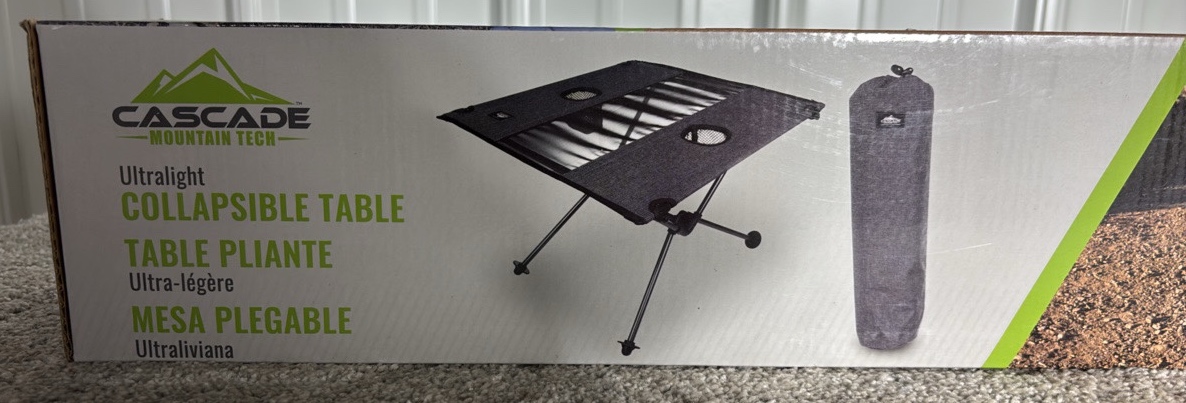 Cascade Mountain Tech Ultralight Collapsible Camping Table