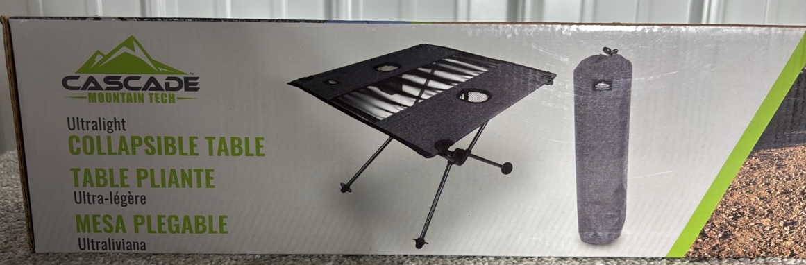 Cascade Mountain Tech Ultralight Collapsible Camping Table