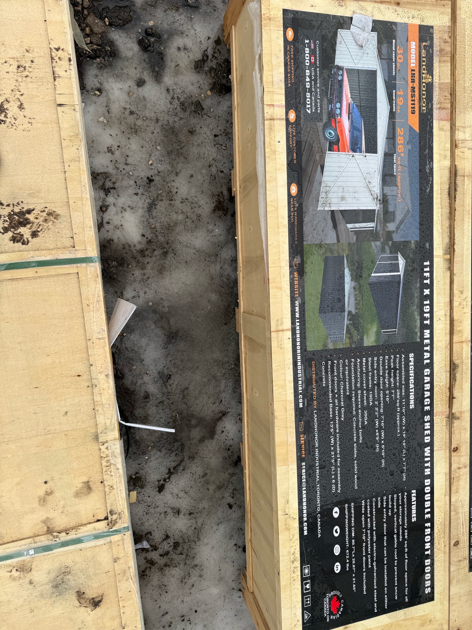 lot 137 image: 11ft x 19ft  Metal Garage Shed with Double Front Doors LHR-MS1119