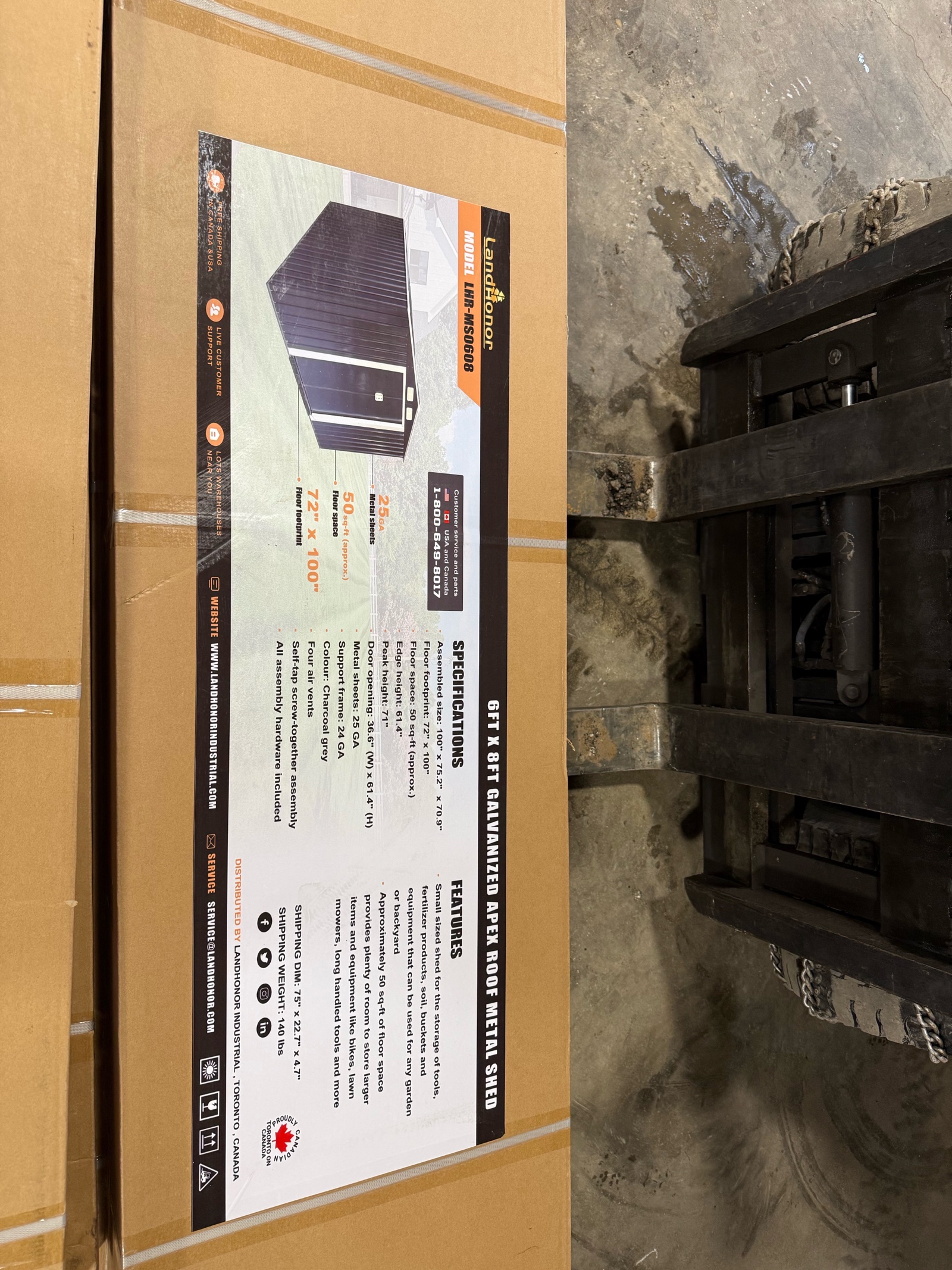 lot 144 image: 6ft x 8ft Galvanized Apex Roof Metal Shed LHR-MS0608