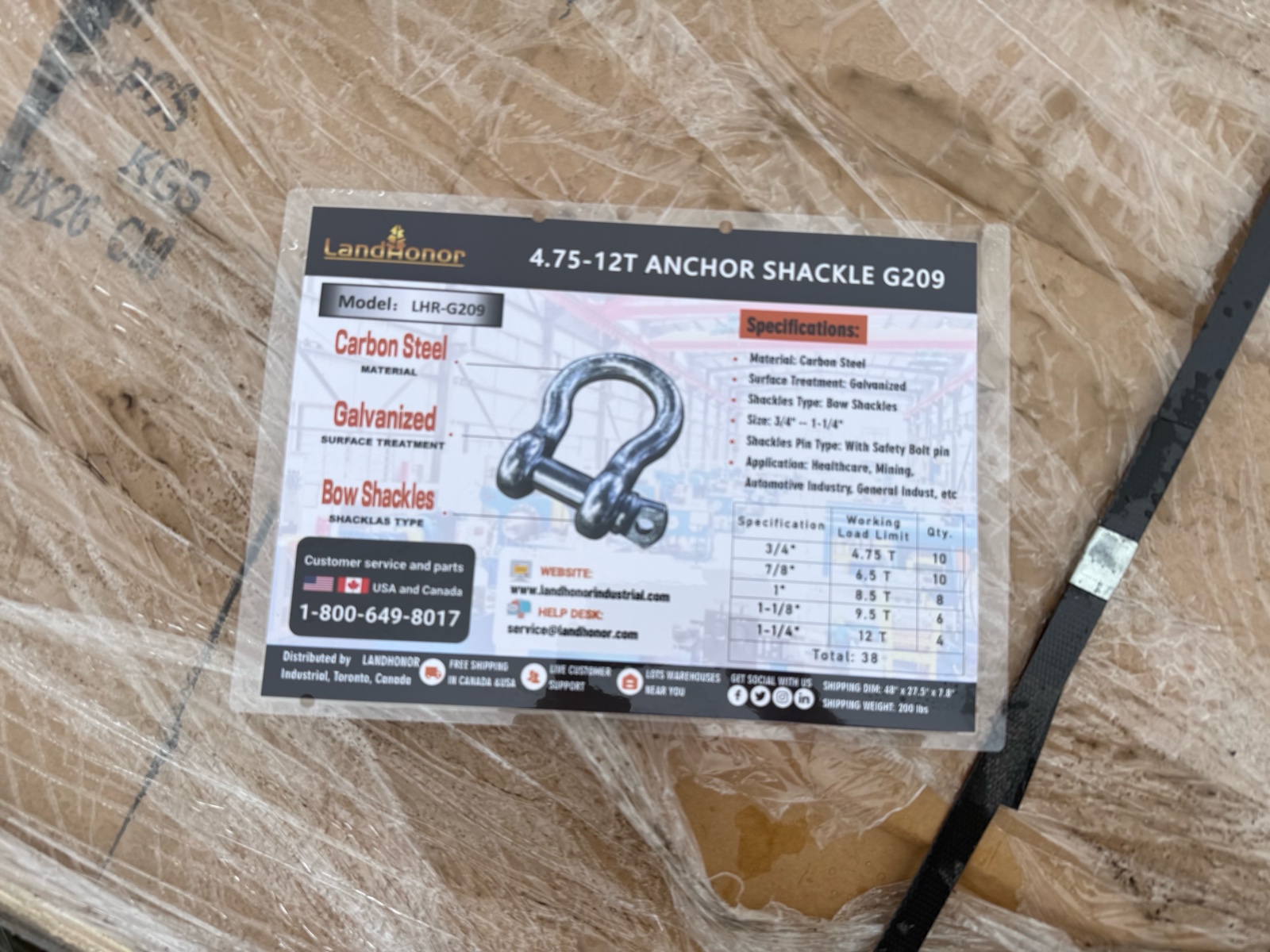 lot 190 image: 4.75-12T Anchor ShackleG209 LHR-G209