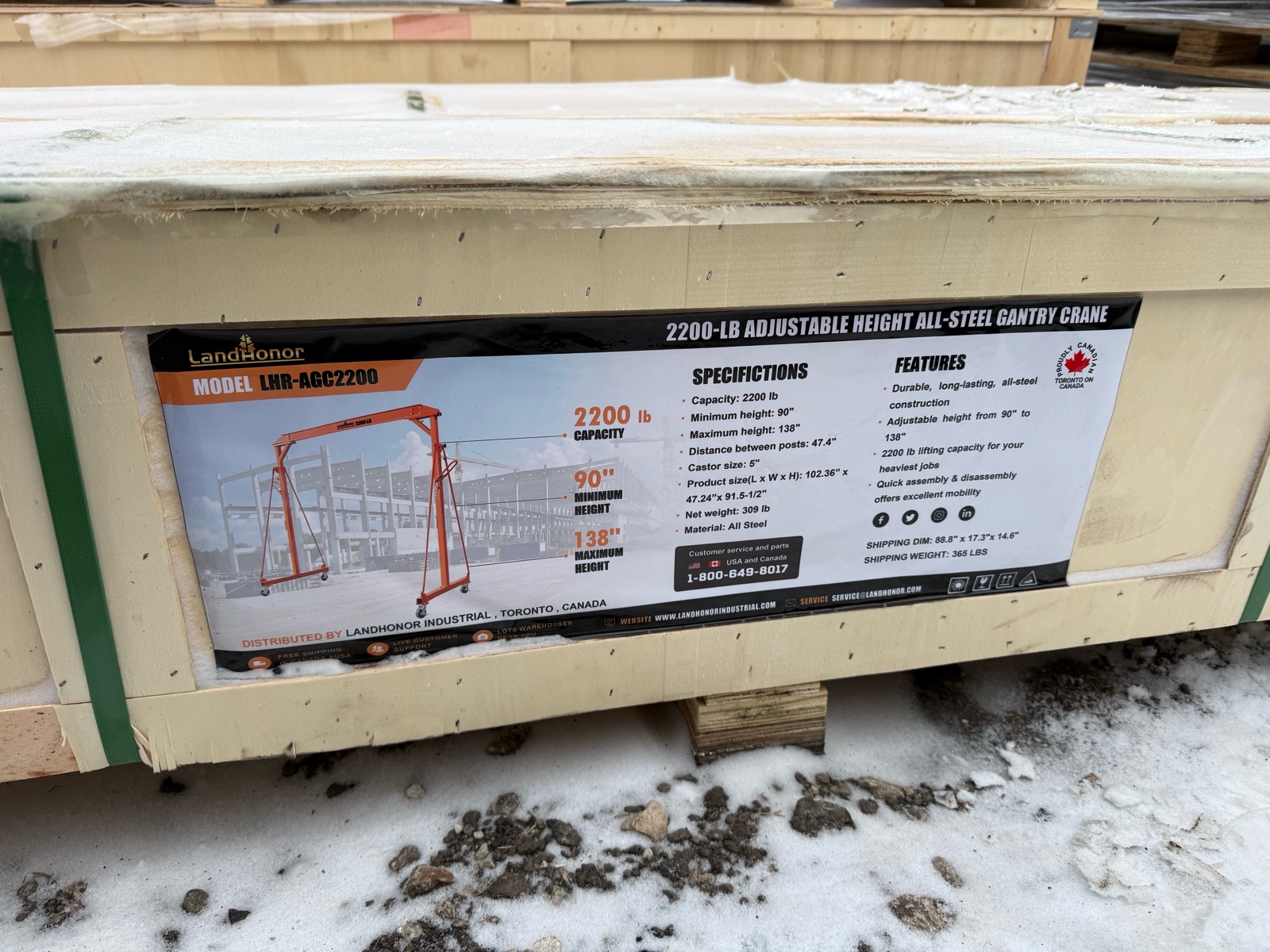 lot 198 image: 2200-LB adjustable height All-Stell Gantry Crane LHR-AGC2200