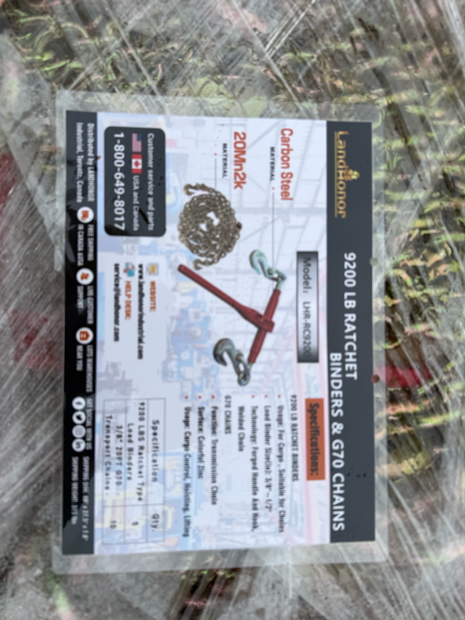 lot 246 image: 9200LB RATCHETBINDERS &G70 CHAINS LHR-RC9200