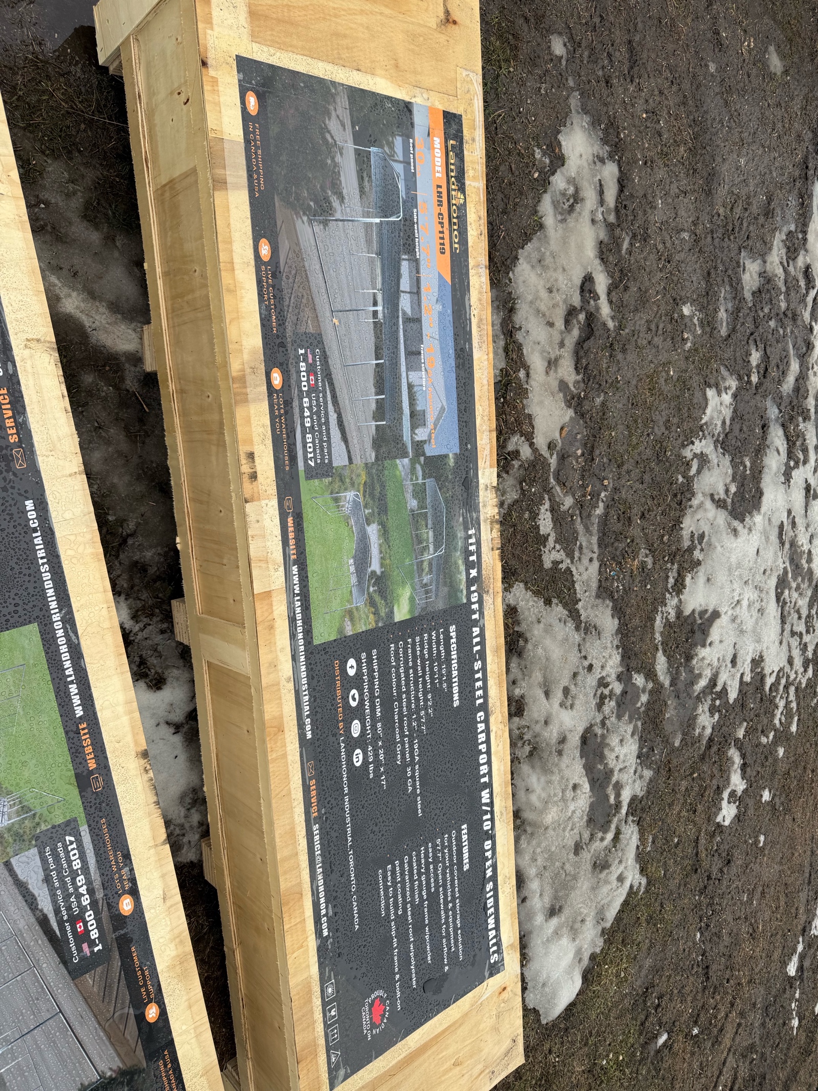 lot 278 image: 11x19FT All-Steel Carport LHR-CP1119