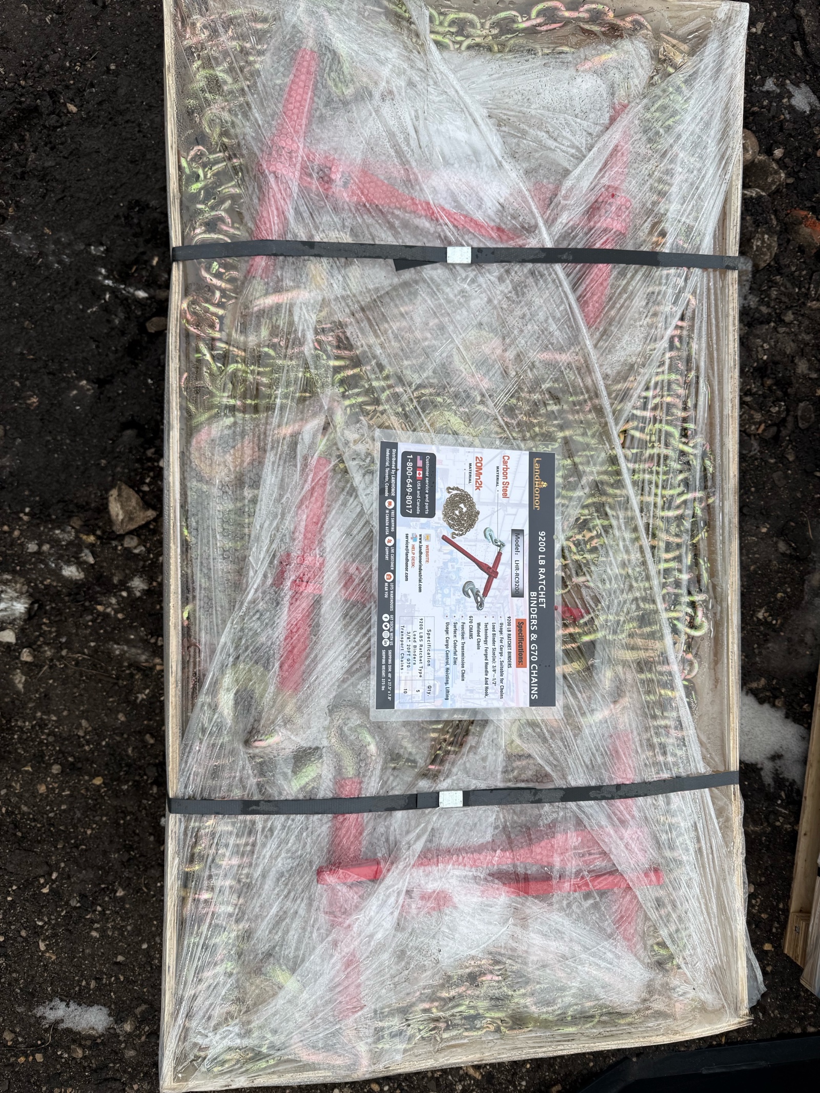 lot 289 image: 9200LB RATCHETBINDERS &G70 CHAINS LHR-RC9200