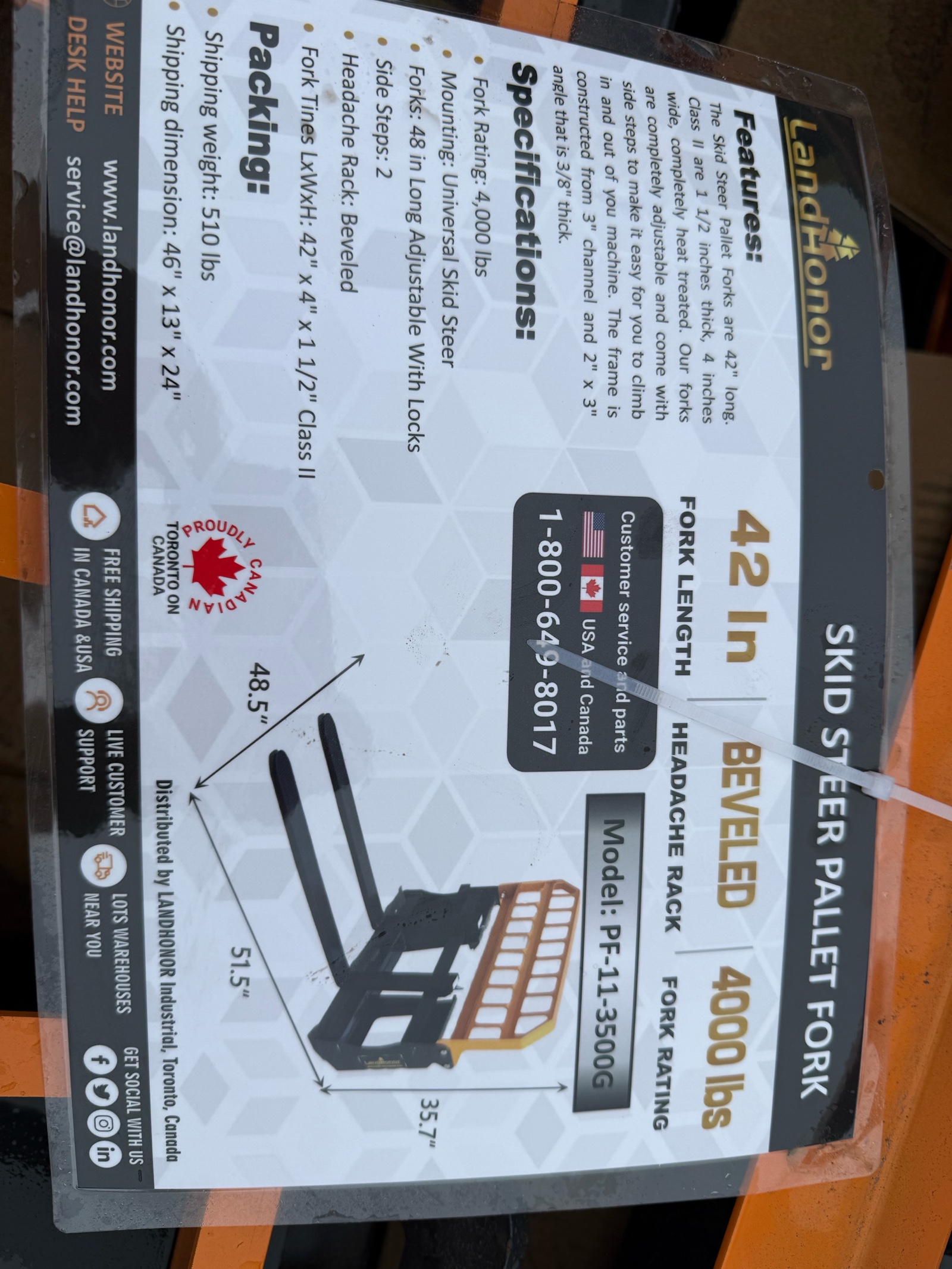 lot 53 image: Pallet Fork PF-11-3500G