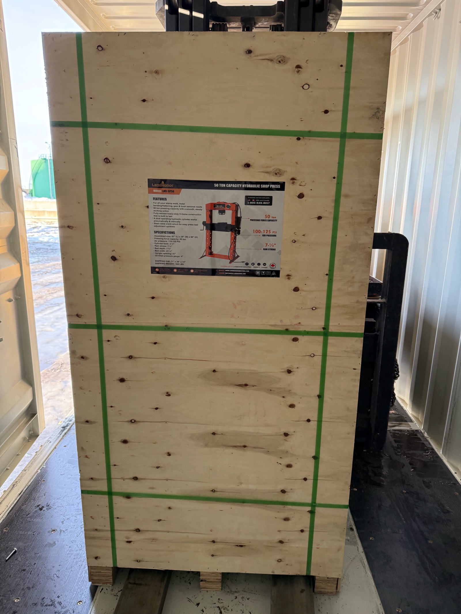 lot 58 image: 50 TON CAPACITY HYDRAULIG SHOP PRESS LHR-SP50