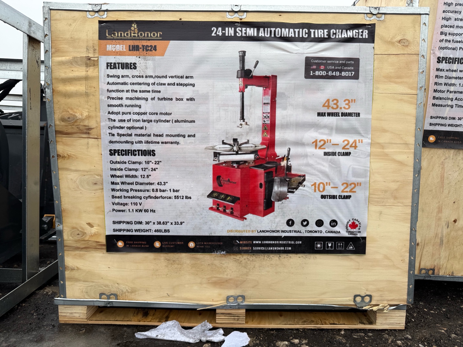 lot 98 image: 24-IN Semi Automatic Tire Changer LHR-TC24