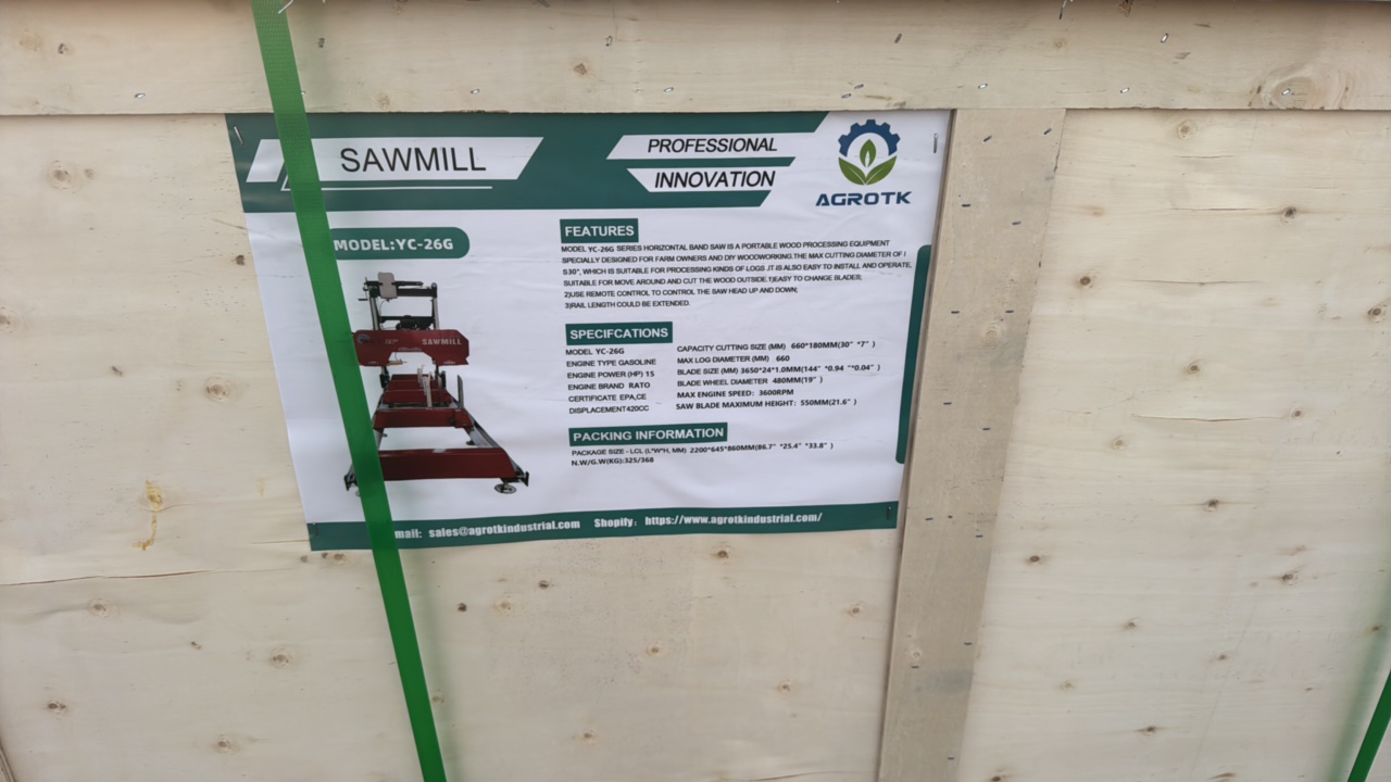 lot 306 image: Portable SawmillAGT2026UnusedYC-26G