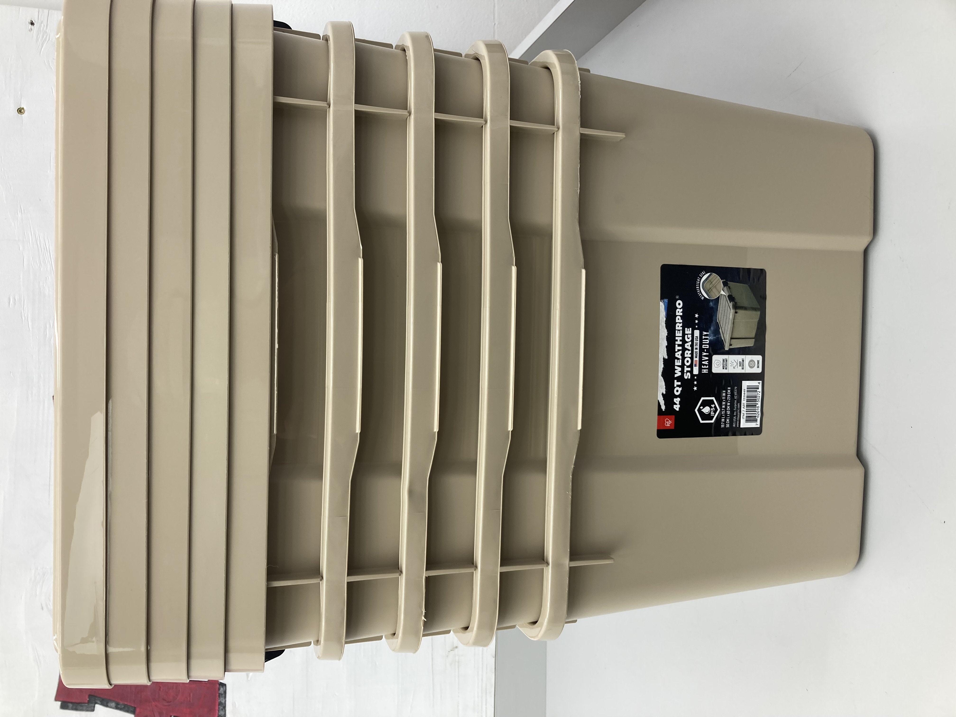 lot 81 image: 44 Quart WeatherPro Storage Container (set of 5)