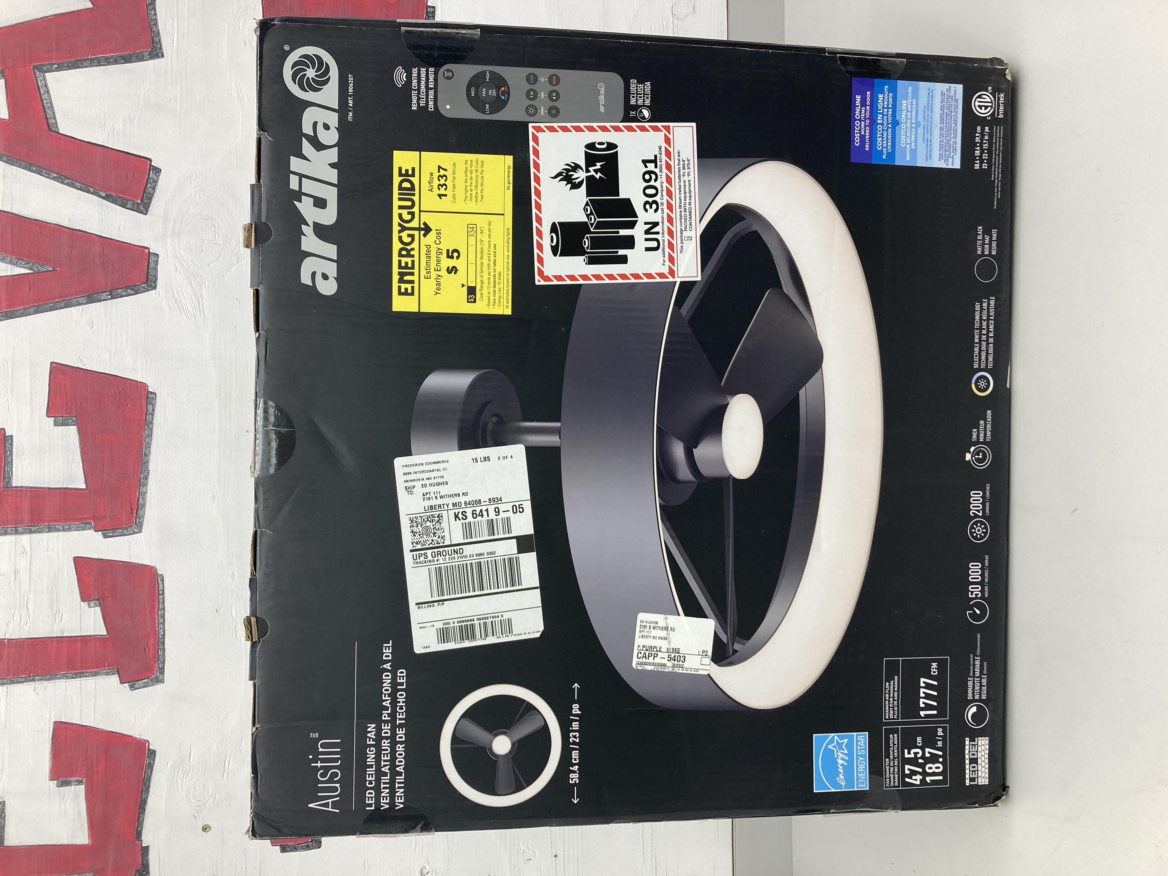 lot 95 image: Artika Austin LED Ceiling Fan