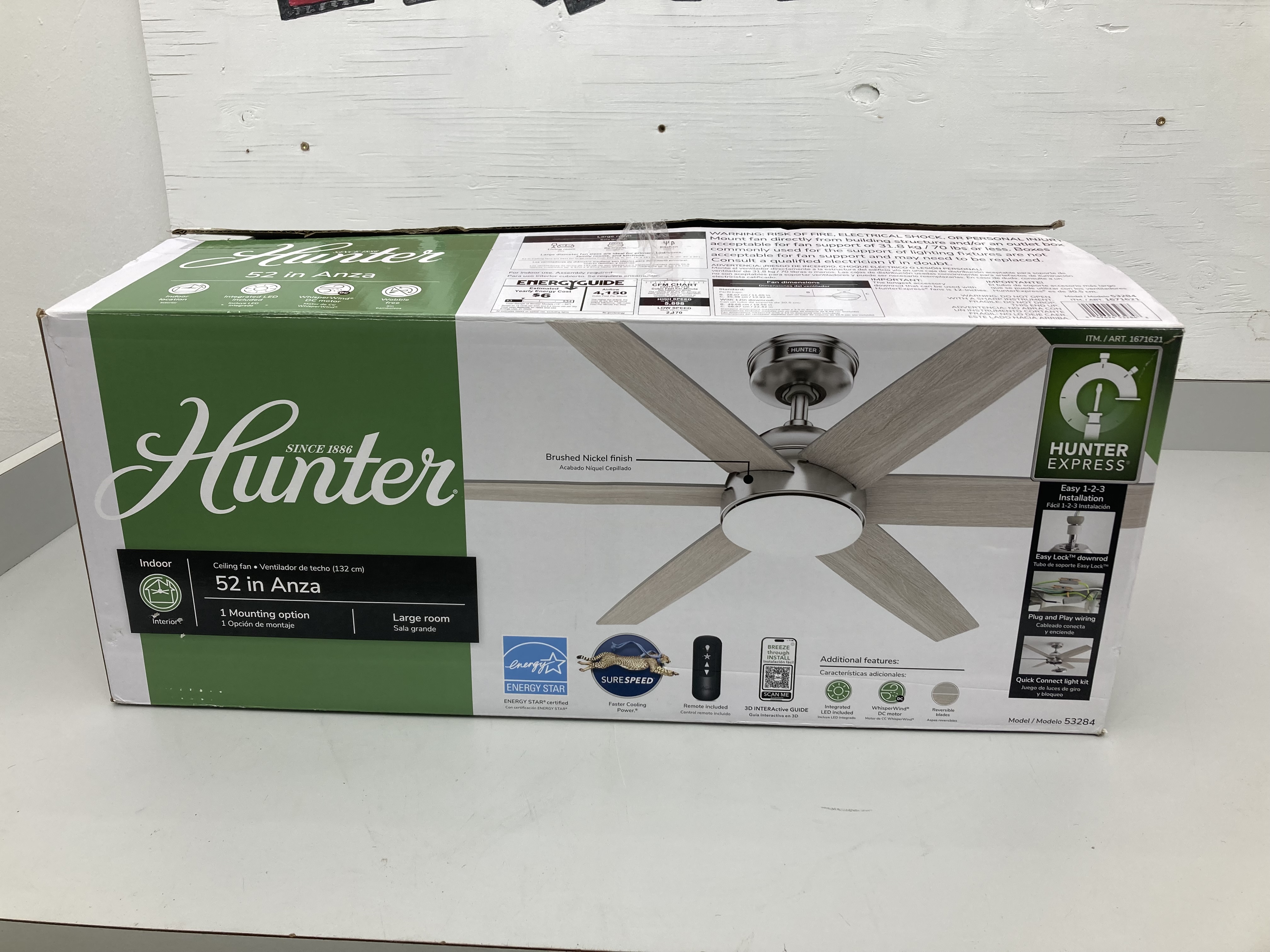 lot 96 image: Hunter 52 in Anza Ceiling Fan