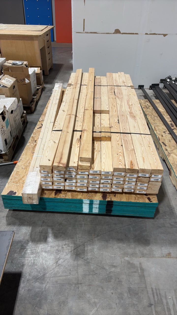 lot 51 image: OSB Sheets, 2x4 studs 70, 2x2 furring strips 51