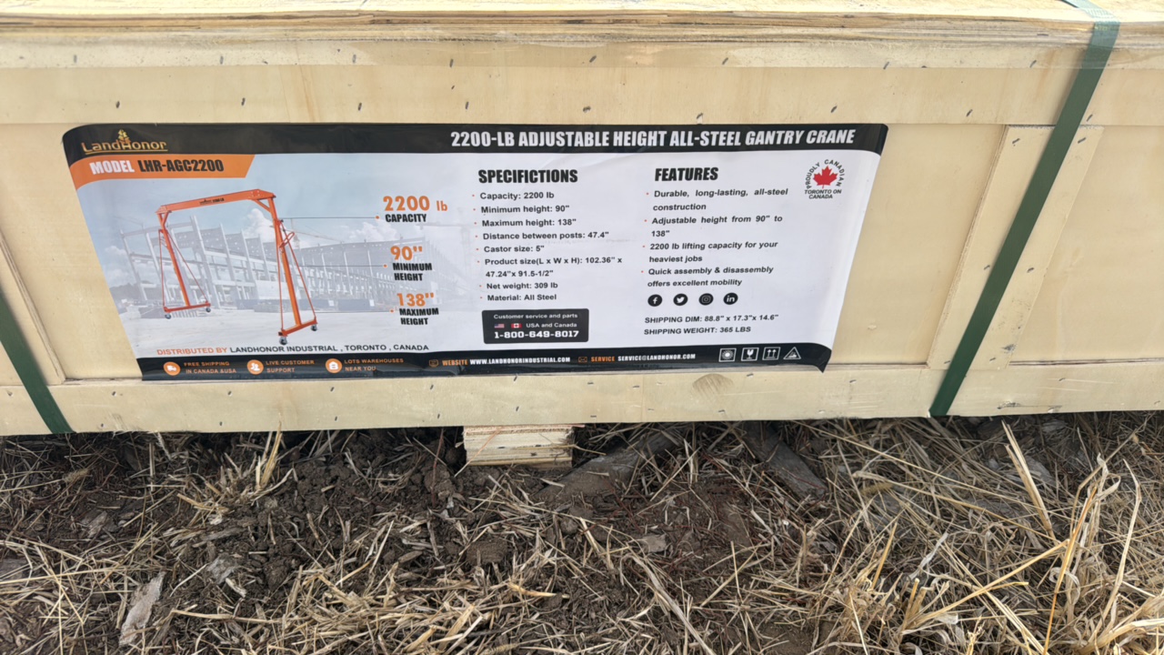 lot 627 image: 2200-LB adjustable height All-Stell Gantry CraneLandhonor2025UnusedLHR-AGC2200