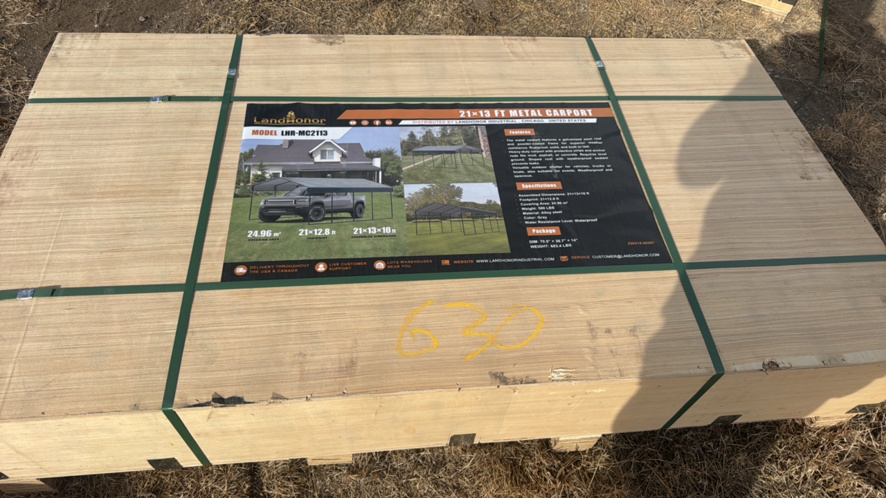 lot 630 image: 21 x 13 Ft Metal CarportLandhonor2025UnusedLHR-MC2113