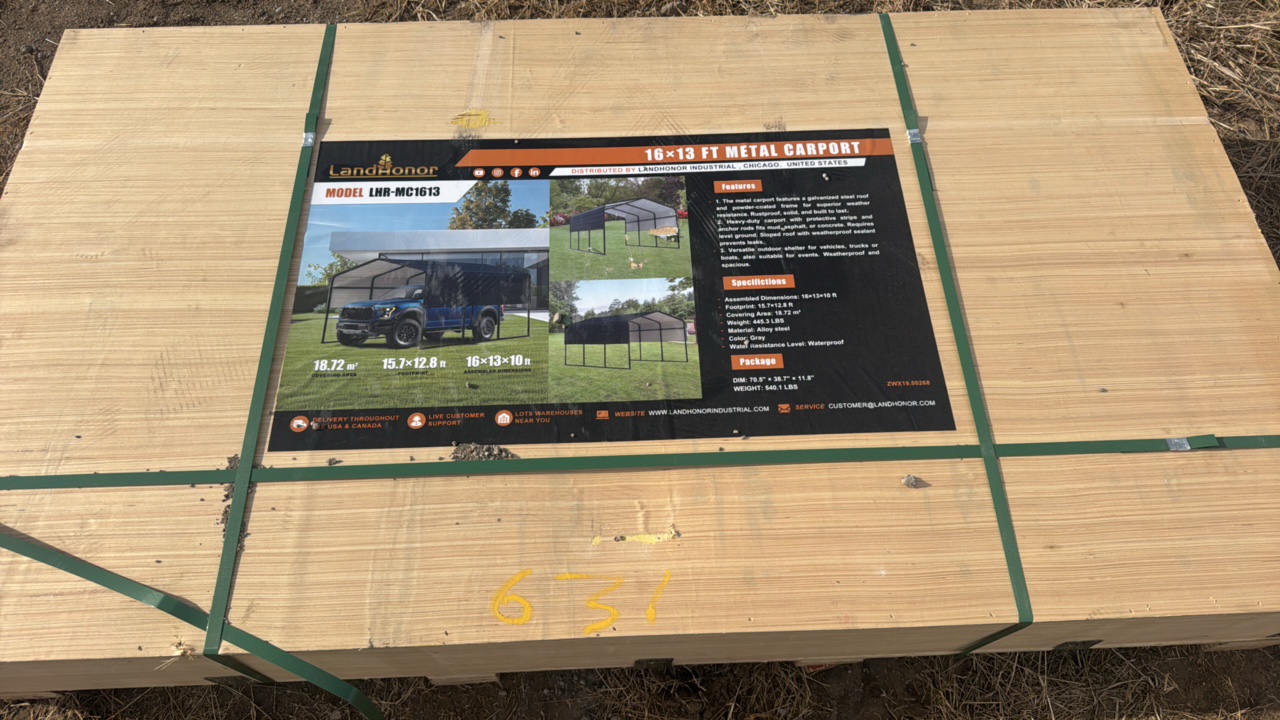 lot 631 image: 16 x 13 Ft Metal CarportLandhonor2025UnusedLHR-MC1613
