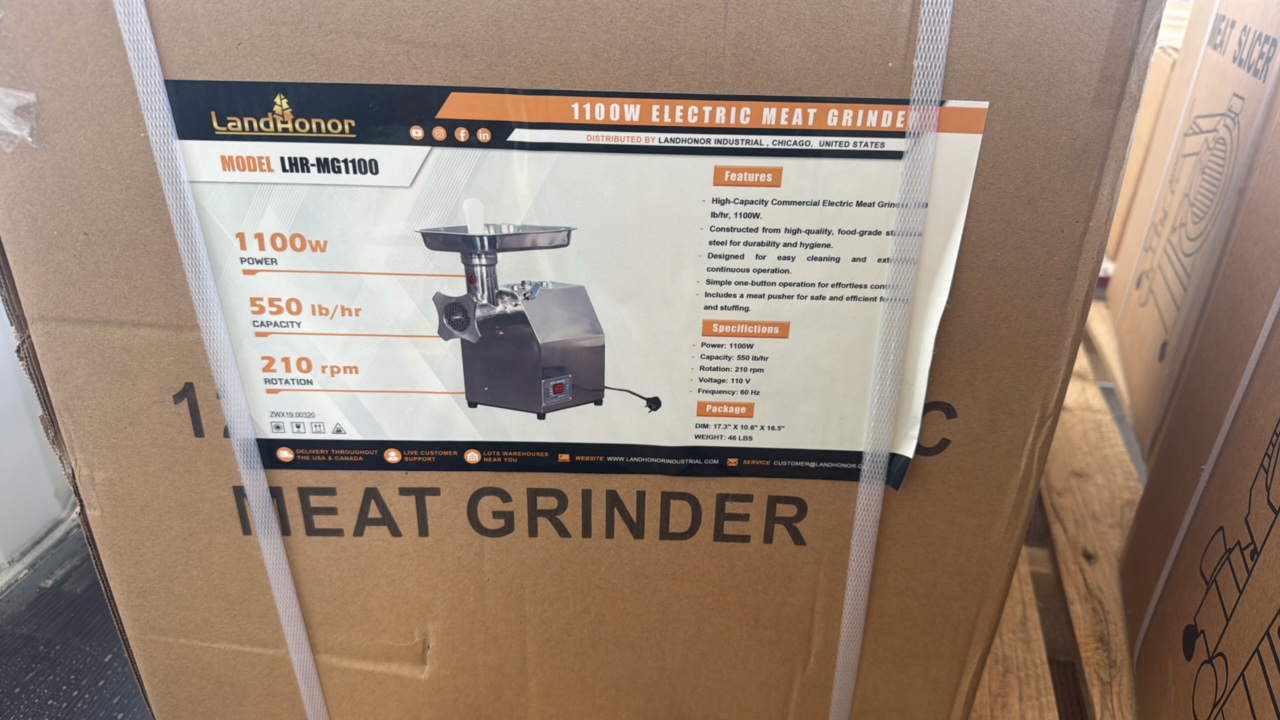 lot 641 image: 1100W Electric Meat GrinderLandhonor2025UnusedLHR-MG1100